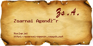 Zsarnai Agenór névjegykártya